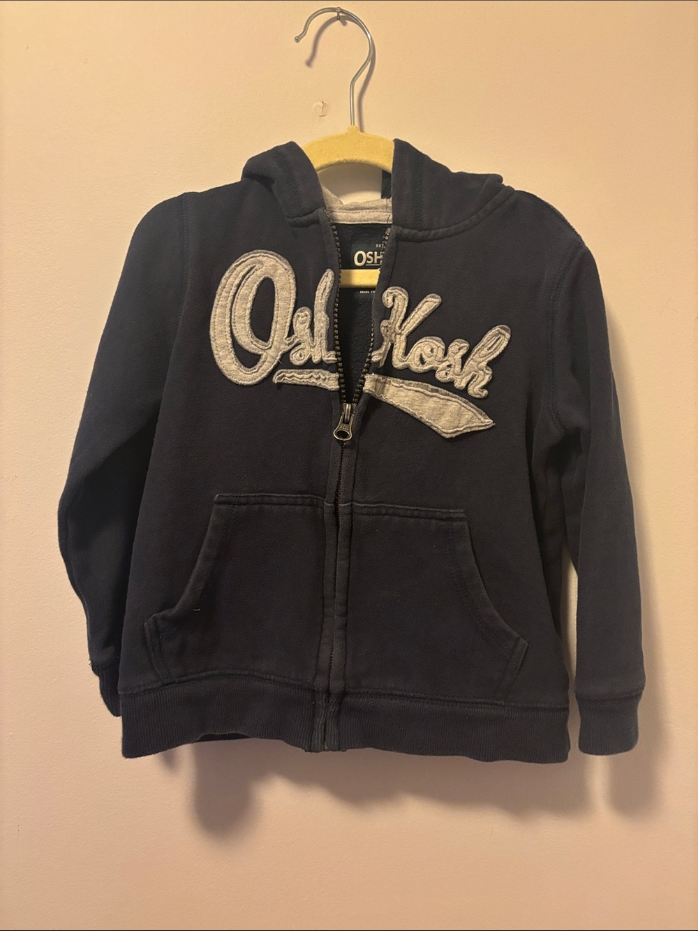 OshKosh B'gosh Navy Hoodie with Light Gray Logo